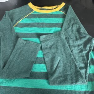 Boden Boys Green Teal Stripe Long Sleeve Shirt Size 11–12Y 152cm Cotton